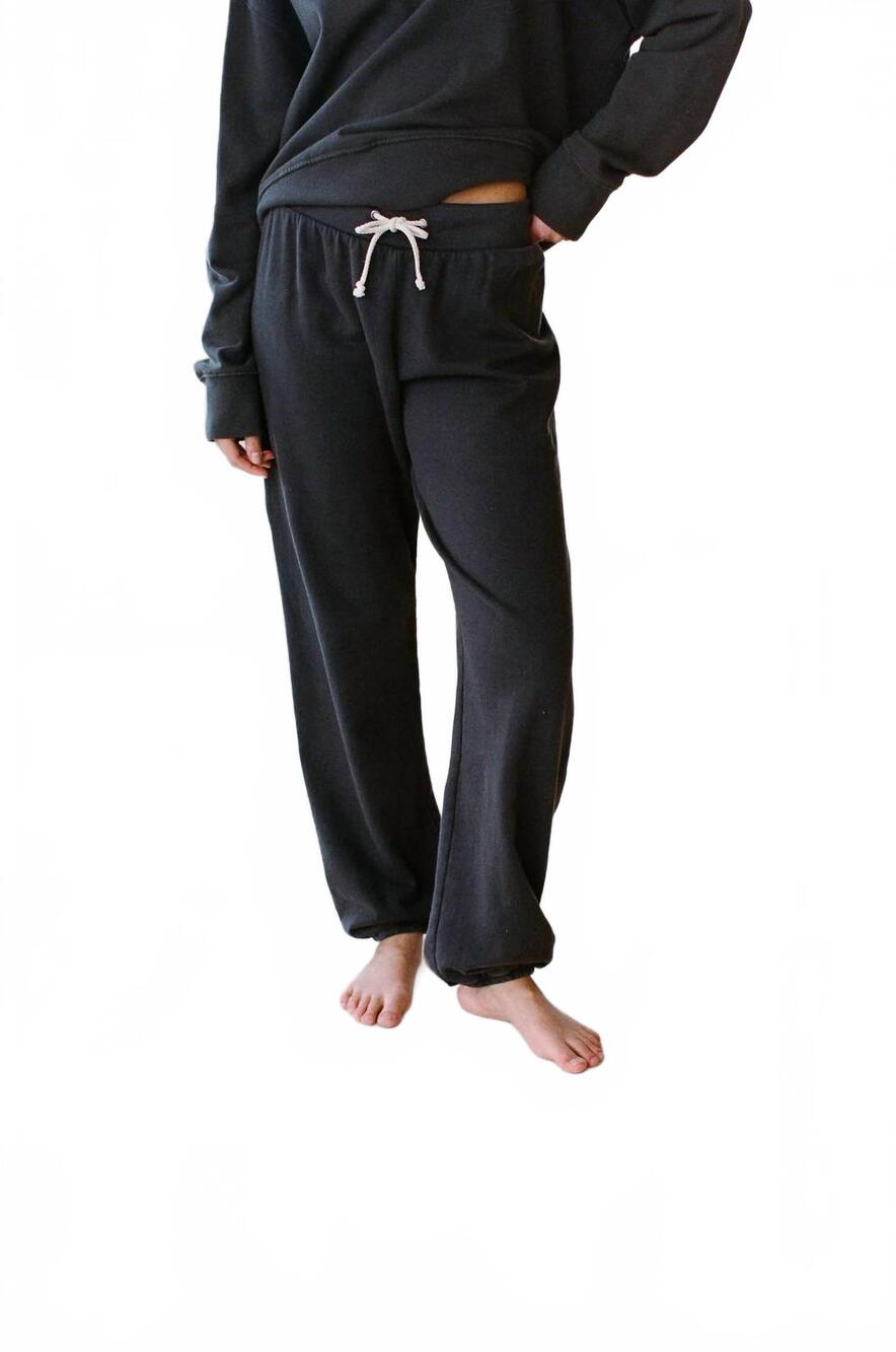 NEW BY TOGETHER cotton knit jogger pants in washed black